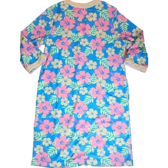 Vintage Jasmine Rose Tropical Floral Hawaiian Loungewear Pyjama Robe - Picture 8 of 10